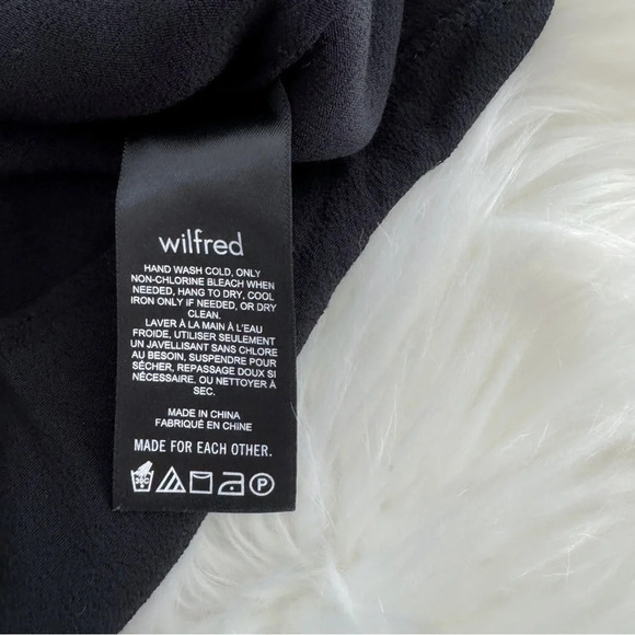 Aritzia Wilfred Bellow Mini Dress Black Front Tie Sleeveless Babydoll - Picture 9 of 13